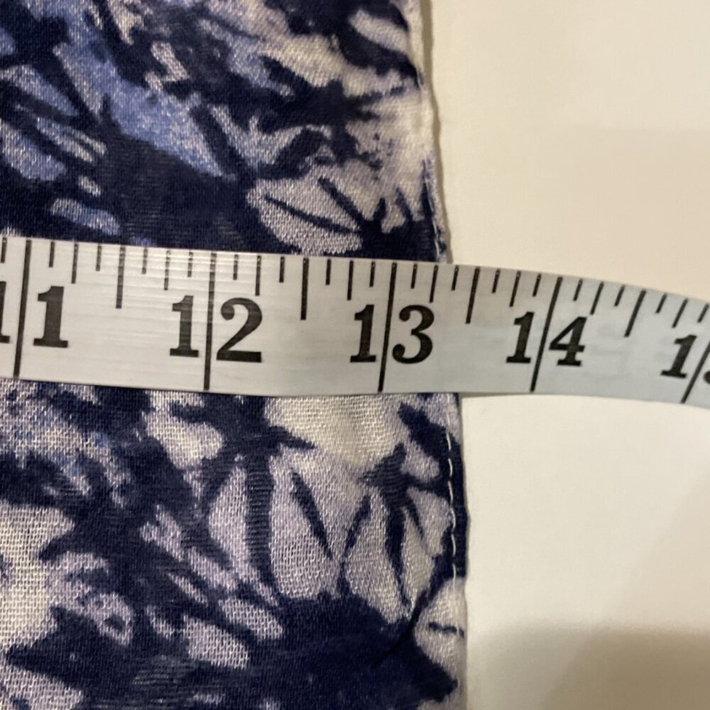 Liz Claiborne Abstract Floral Scarf Shawl Wrap 26X80" Navy Fringe Boho NWT - Picture 8 of 9